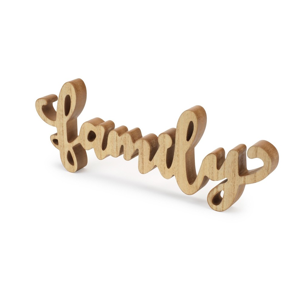 Wooden Family Sign | Tabletop Home Accent | Farmhouse Shelf Decoration - Picture 3 of 4
